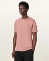 Allsaints Brace Brushed Cotton Crew Neck T-shirt In Cleo Pink