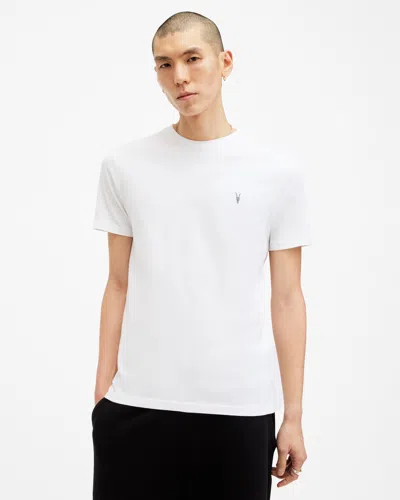 Allsaints Brace Brushed Cotton Crew Neck T-shirt In Optic White