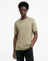 Allsaints Brace Brushed Cotton Crew Neck T-shirt In Green