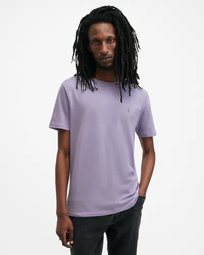 Allsaints Brace Brushed Cotton Crew Neck T-shirt In Wisteria Purple