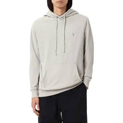 Allsaints Brace Brushed Cotton Hoodie In Gray