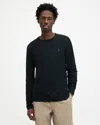 Allsaints Brace Brushed Cotton Long Sleeve T-shirt In Jet Black