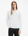 Allsaints Brace Brushed Cotton Long Sleeve T-shirt In Optic White
