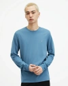 Allsaints Brace Brushed Cotton Long Sleeve T-shirt In Sur Blue