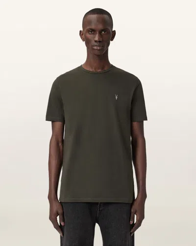 Allsaints Brace Brushed Cotton T-shirts 3 Pack In Green