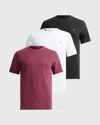 Allsaints Brace Brushed Cotton T-shirts 3 Pack In Mars Red/white/blk