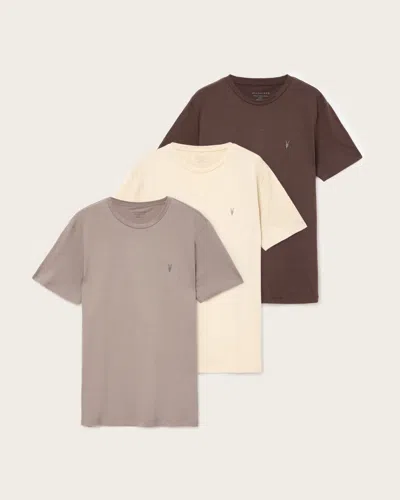Allsaints Brace Brushed Cotton T-shirts 3 Pack In Multi