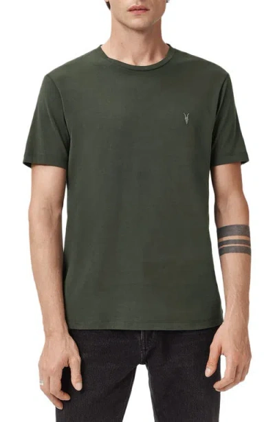 Allsaints Logo-embroidered T-shirt In Green
