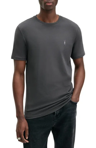 Allsaints Brace Brushed Cotton Crew Neck T-shirt In Carter Grey