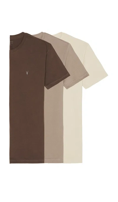 Allsaints Brace Crew 3 Pack Tee In Multi