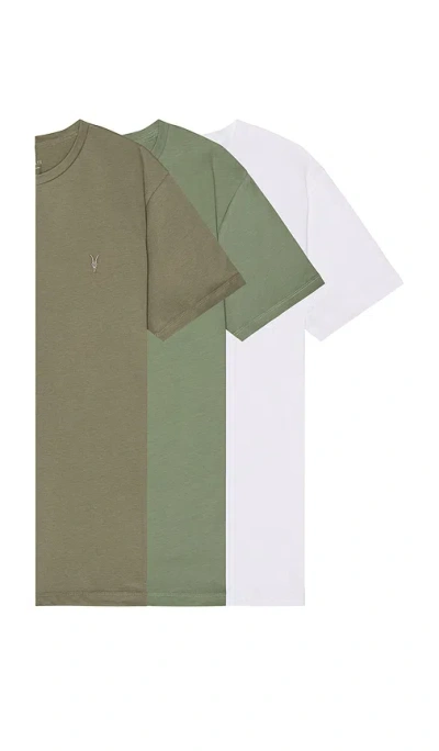 Allsaints Brace Crew Shirt 3 Pack In Brown