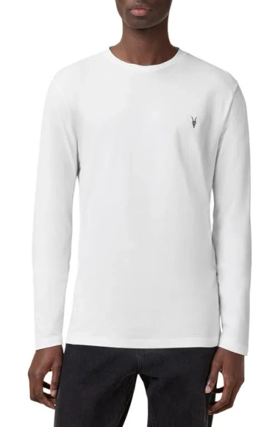Allsaints Brace Long Sleeve Cotton T-shirt In Optic White