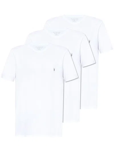 Allsaints Brace Organic-cotton T-shirt In 白色