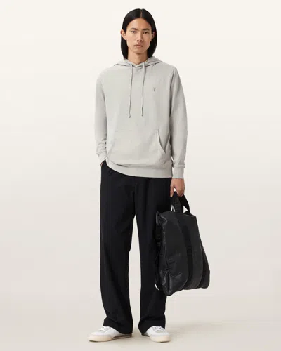 Allsaints Brace Pullover Ramskull Hoodie In Gray