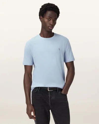 Allsaints Brace Ramskull Crew Neck T-shirt In Blue