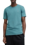 Allsaints Brace Brushed Cotton Crew Neck T-shirt In Aquara Blue