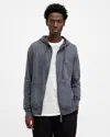 Allsaints Brace Zip Up Brushed Cotton Hoodie In Workers Blue