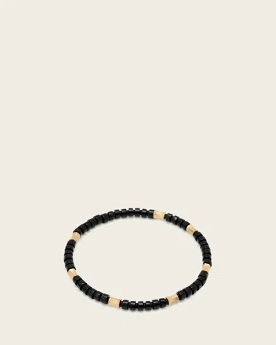 Allsaints Brass Clara Beaded Bracelet In Black