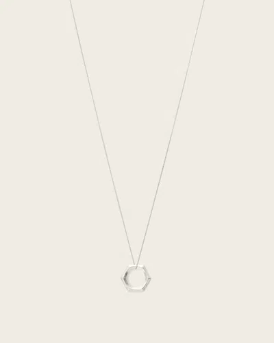 Allsaints Brass Clara Large Necklace In Silver