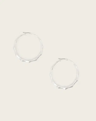 Allsaints Brass Clara Medium Hoop Earrings In Orange