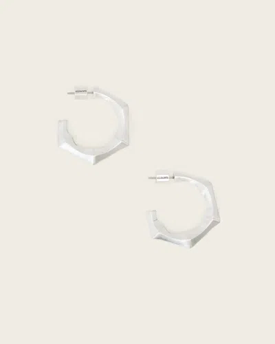 Allsaints Brass Clara Small Hoop Earrings In Green