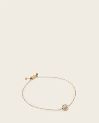 Allsaints Brass Ellie Crystal Bracelet In Gold