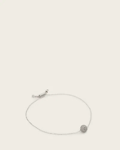 Allsaints Brass Ellie Crystal Bracelet In Metallic