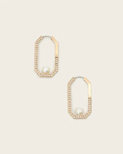 Allsaints Brass Ellie Crystal Earrings In Gold