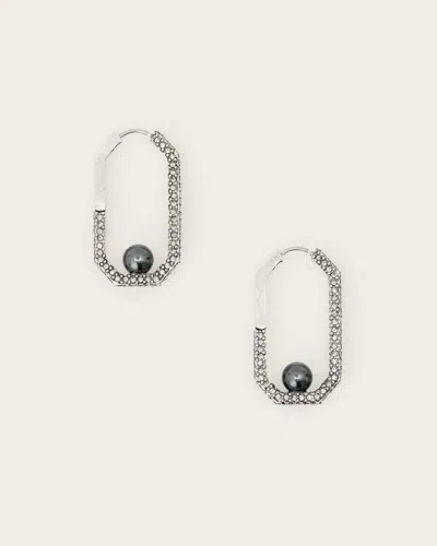 Allsaints Brass Ellie Crystal Earrings In Metallic