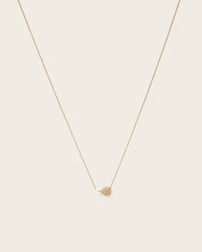 Allsaints Brass Ellie Crystal Necklace In Gold