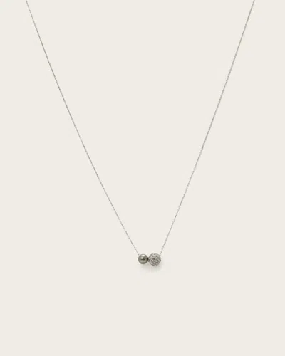 Allsaints Brass Ellie Crystal Necklace In Metallic