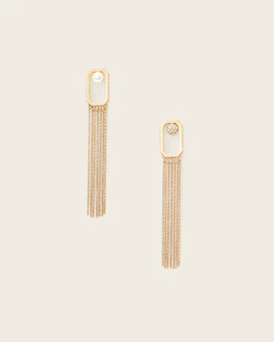 Allsaints Brass Ellie Fringe Earrings In Gold