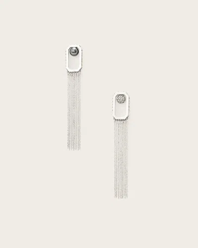 Allsaints Brass Ellie Fringe Earrings In Metallic