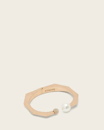 Allsaints Brass Ellie Hex Bracelet In Gold
