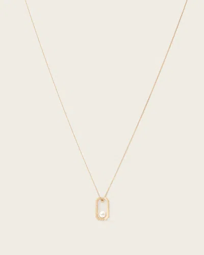 Allsaints Brass Ellie Hex Necklace In Gold