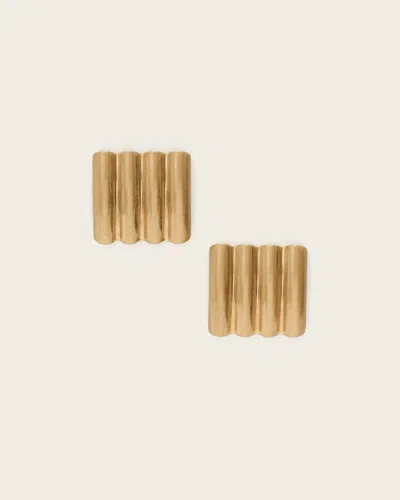 Allsaints Brass Janna Flat Earrings In Gold