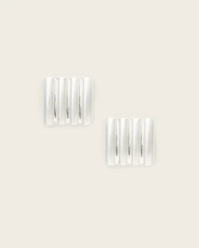 Allsaints Brass Janna Flat Earrings In Purple