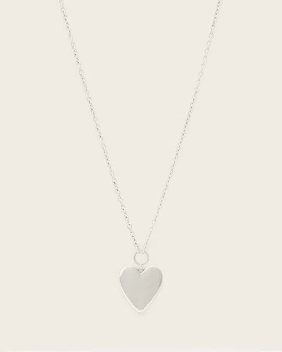 Allsaints Brass Lia Large Heart Necklace In Neutral