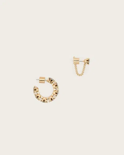 Allsaints Brass Mabel Mix Earrings In Gold