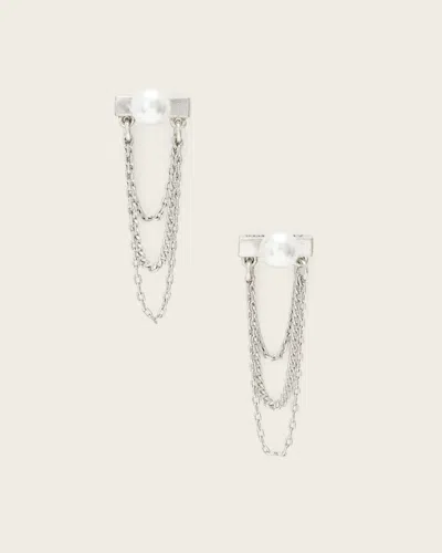 Allsaints Brass Nellie Chain Earrings In Purple