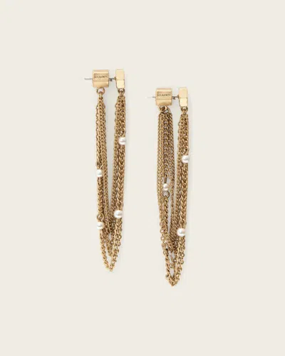 Allsaints Brass Rae Frontback Chain Earrings In Pattern