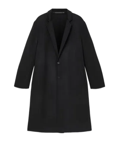 Allsaints Brax Relaxed Fit Wool Coat In Black