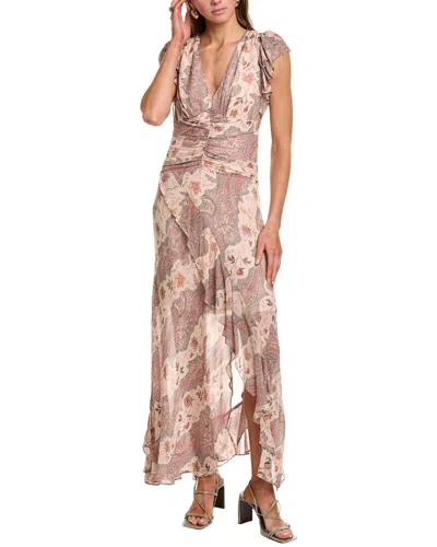 Allsaints Brea Cascade Maxi Dress In Beige