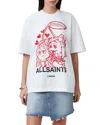 Allsaints Womens Chalk White Etta Graphic-print Cotton-jersey T-shirt In White