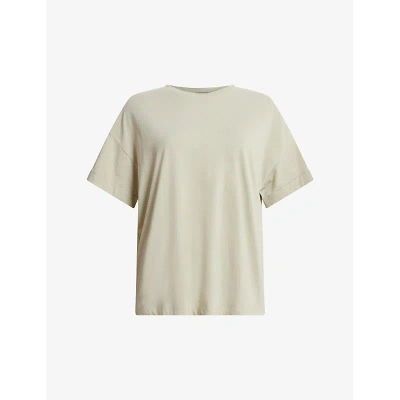 Allsaints Womens Muted Green Briar Relaxed-fit Organic-cotton T-shirt