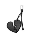Allsaints Broken Heart Leather Keyring In Black