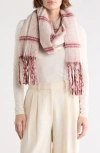 Allsaints Brushed Check Oversized Scarf In Pink