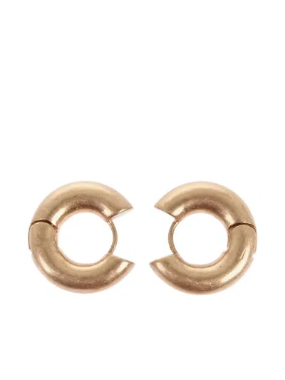 Allsaints Brushed Hoop Earrings In Gold