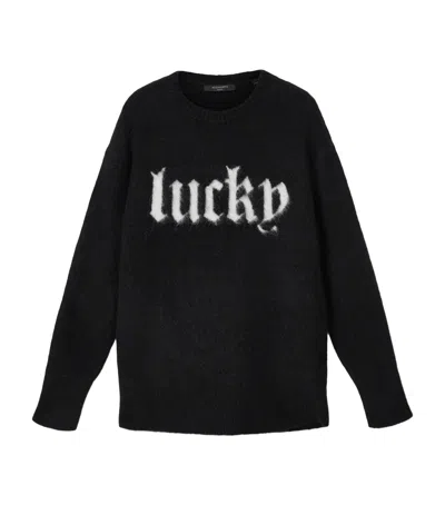 Allsaints Lucky Intarsia Sweater In Black