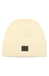Allsaints Brushed Wool Cable Beanie In Gray